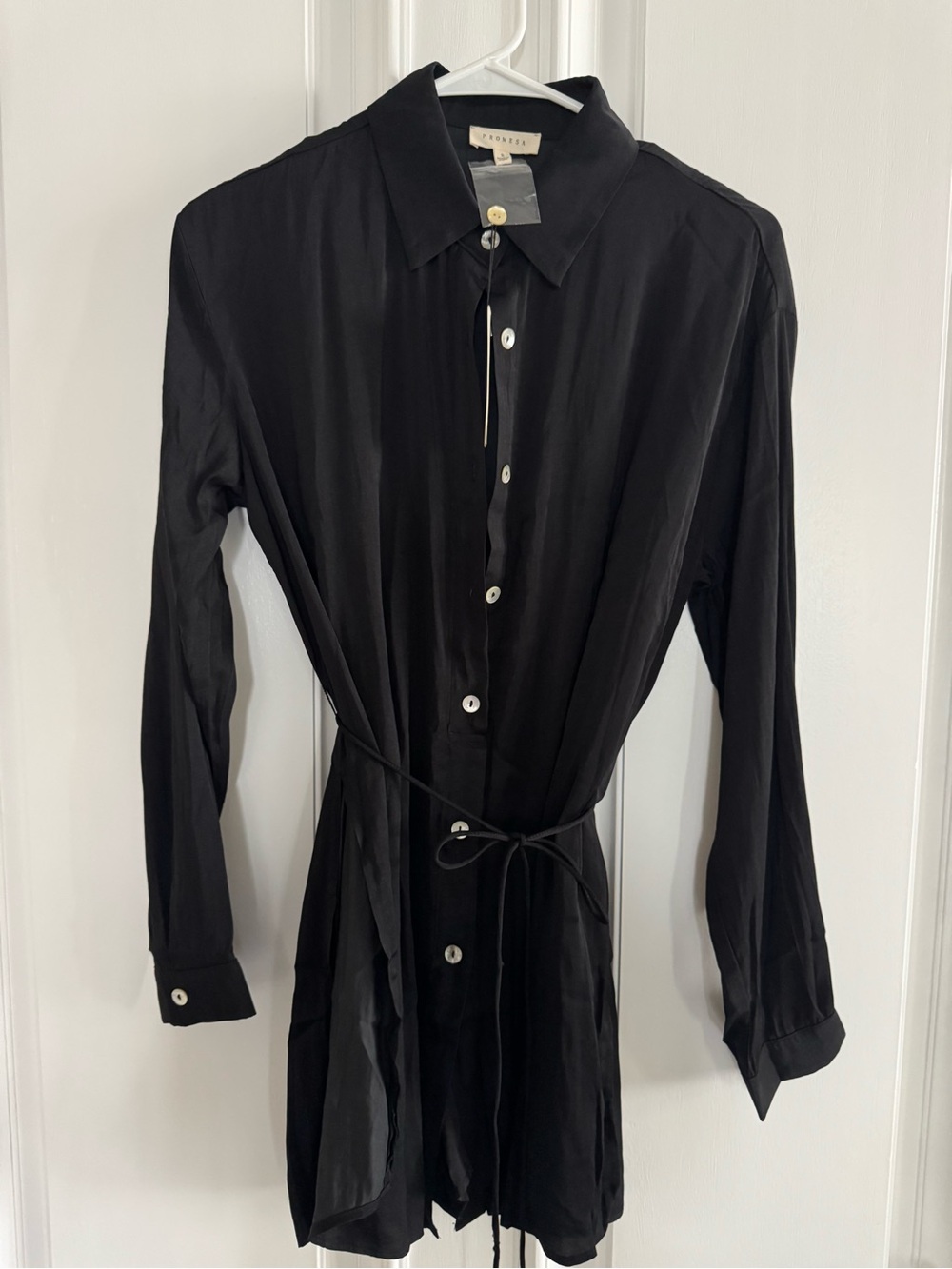 Promesa Black Long Sleeve Shirt Dress/Romper